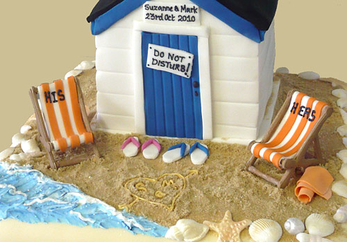 A beach hut cake
